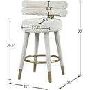 Meridian Fitzroy Cream Velvet Counter Stool IMAGE 8