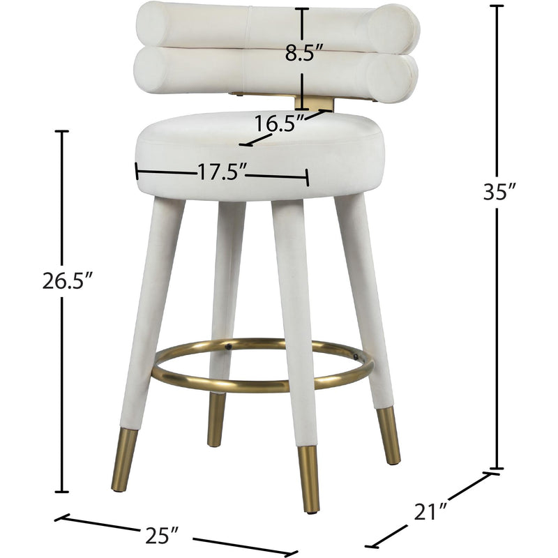 Meridian Fitzroy Cream Velvet Counter Stool IMAGE 8