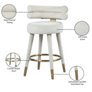 Meridian Fitzroy Cream Velvet Counter Stool IMAGE 9