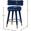 Meridian Fitzroy Navy Velvet Counter Stool IMAGE 8