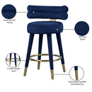 Meridian Fitzroy Navy Velvet Counter Stool IMAGE 9