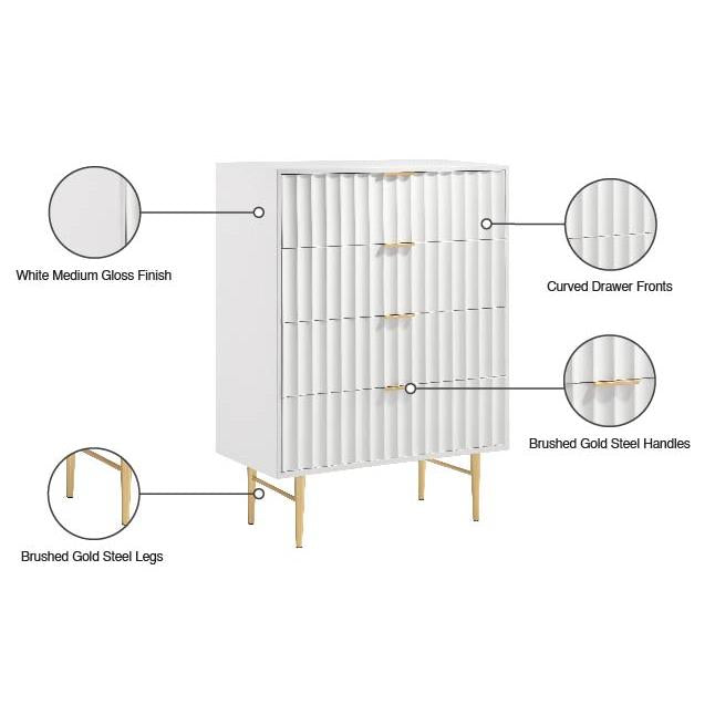 Meridian Modernist White Gloss Chest IMAGE 11