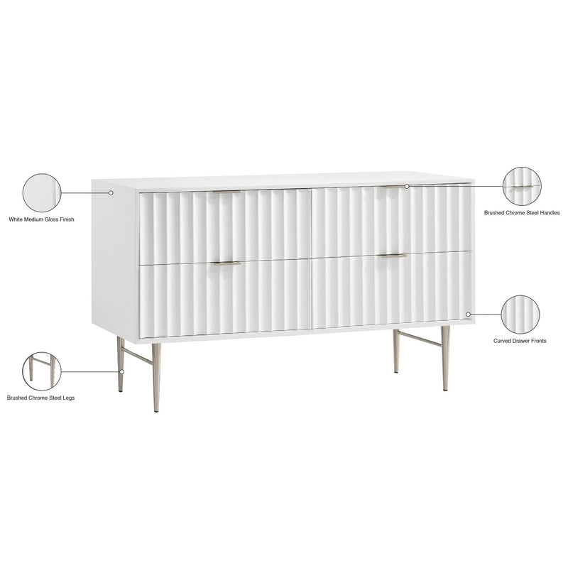 Meridian Modernist White Gloss Dresser IMAGE 13