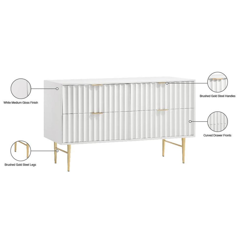 Meridian Modernist White Gloss Dresser IMAGE 13
