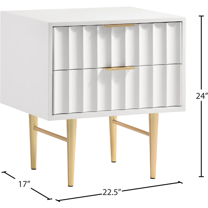 Meridian Modernist White Gloss Night Stand IMAGE 10