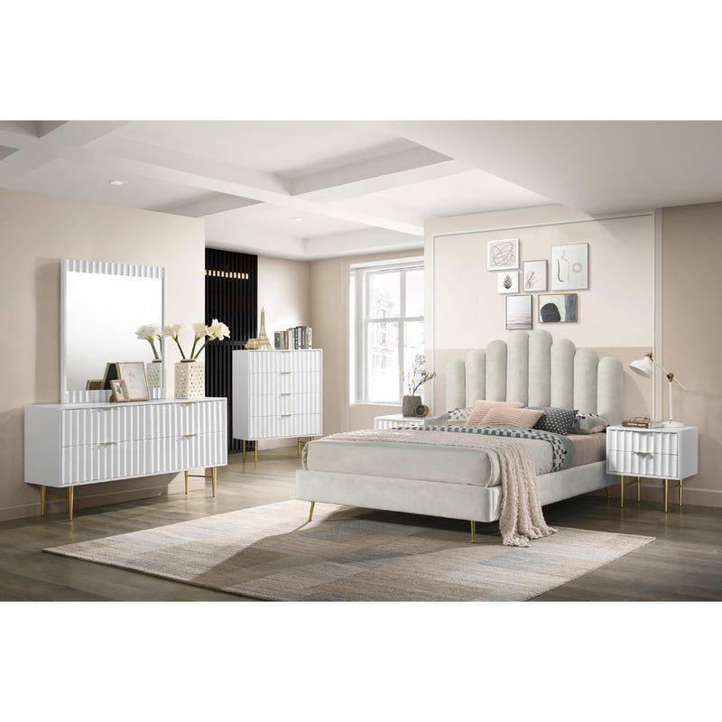 Meridian Modernist White Gloss Night Stand IMAGE 9