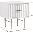 Meridian Modernist White Gloss Night Stand IMAGE 10