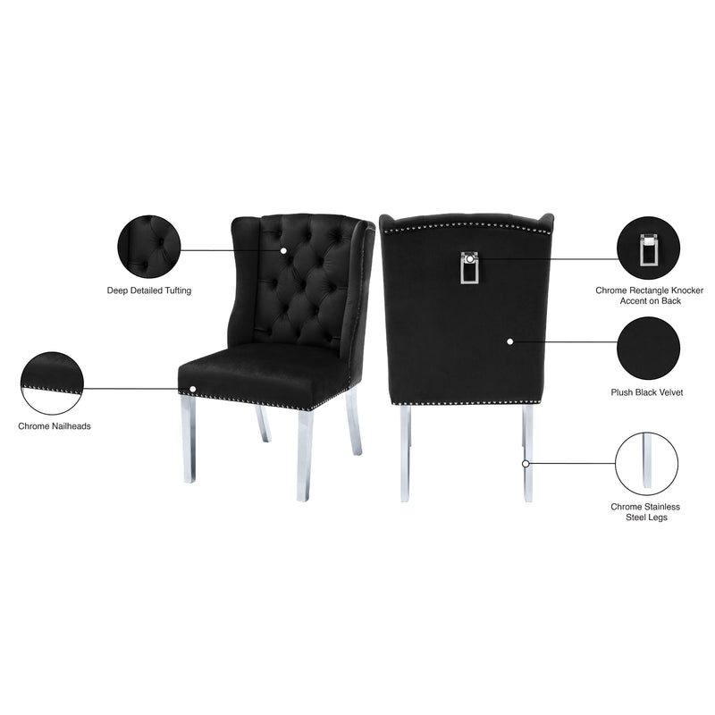 Meridian Suri Black Velvet Dining Chair IMAGE 6