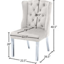 Meridian Suri Cream Velvet Dining Chair IMAGE 5