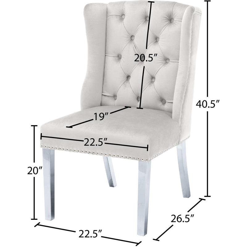 Meridian Suri Cream Velvet Dining Chair IMAGE 5
