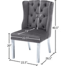 Meridian Suri Grey Velvet Dining Chair IMAGE 5