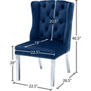 Meridian Suri Navy Velvet Dining Chair IMAGE 5
