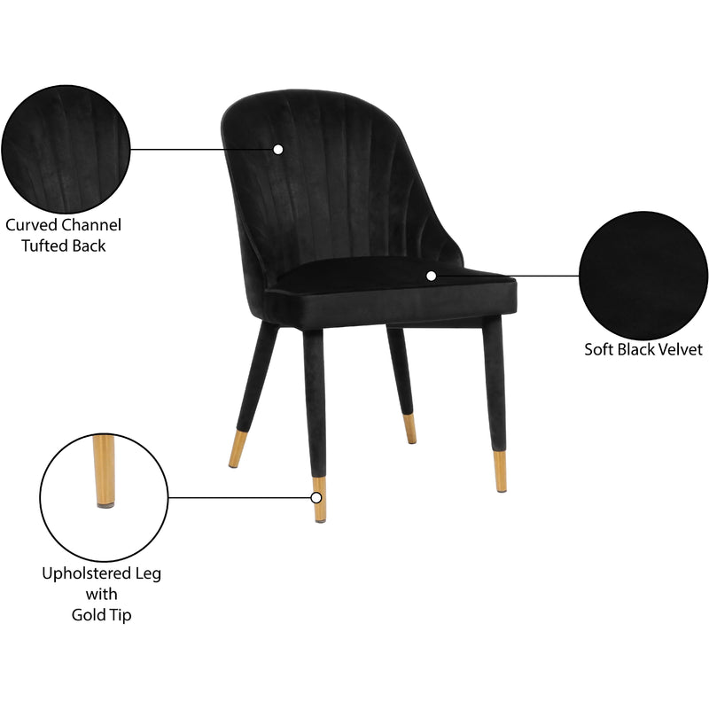 Meridian Belle Black Velvet Dining Chair IMAGE 7