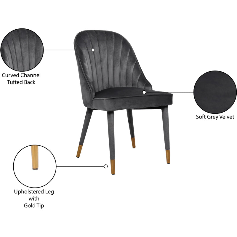 Meridian Belle Grey Velvet Dining Chair IMAGE 7