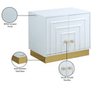 Meridian Cosmopolitan White Lacquer Side Table IMAGE 9