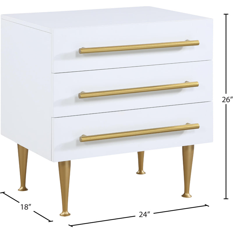 Meridian Marisol White Night Stand IMAGE 10