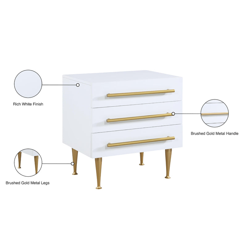 Meridian Marisol White Night Stand IMAGE 11