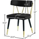 Meridian Rheingold Black Velvet Dining Chair IMAGE 7