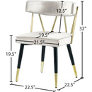 Meridian Rheingold Cream Velvet Dining Chair IMAGE 7