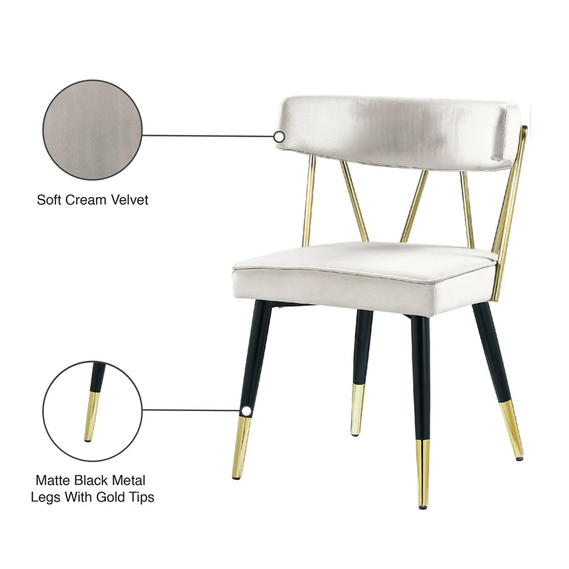 Meridian Rheingold Cream Velvet Dining Chair IMAGE 8