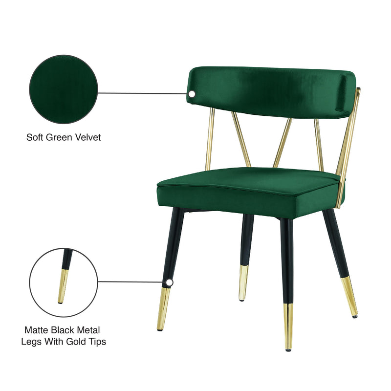 Meridian Rheingold Green Velvet Dining Chair IMAGE 8