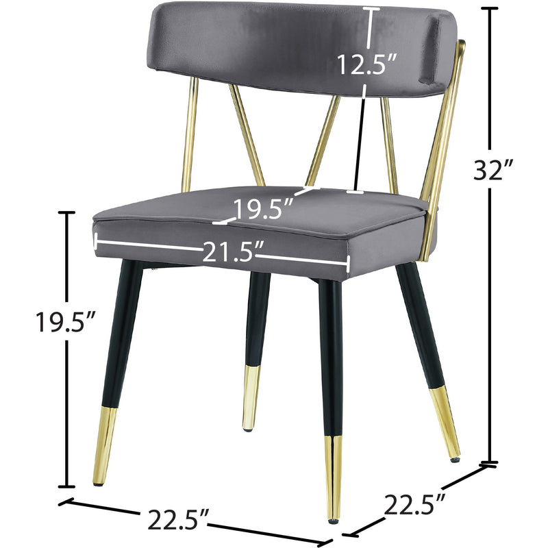Meridian Rheingold Grey Velvet Dining Chair IMAGE 7