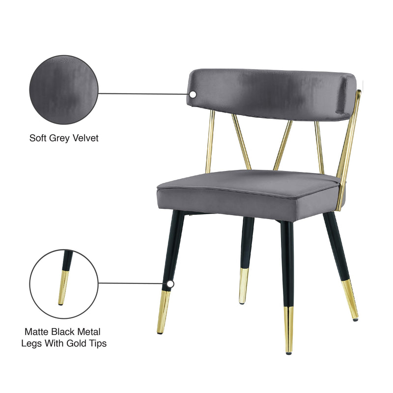 Meridian Rheingold Grey Velvet Dining Chair IMAGE 8