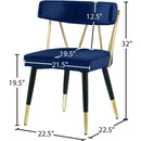 Meridian Rheingold Navy Velvet Dining Chair IMAGE 7