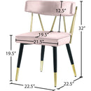 Meridian Rheingold Pink Velvet Dining Chair IMAGE 7