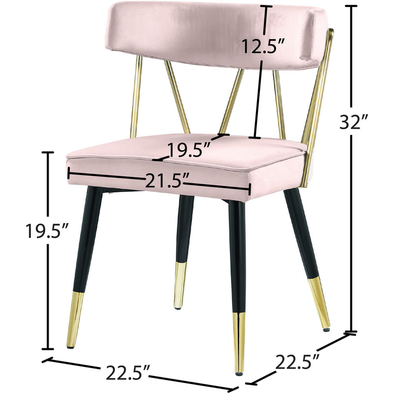 Meridian Rheingold Pink Velvet Dining Chair IMAGE 7
