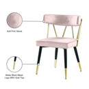 Meridian Rheingold Pink Velvet Dining Chair IMAGE 8
