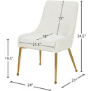 Meridian Ace Cream Velvet Dining Chair IMAGE 7