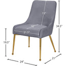 Meridian Ace Grey Velvet Dining Chair IMAGE 7