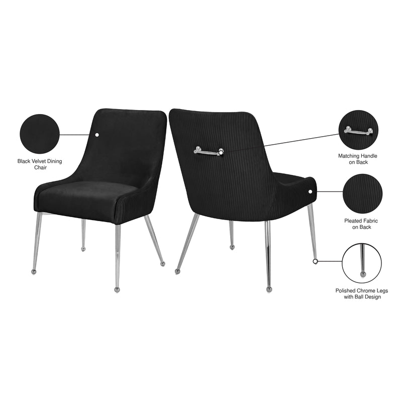 Meridian Ace Black Velvet Dining Chair IMAGE 8