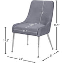 Meridian Ace Grey Velvet Dining Chair IMAGE 7