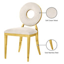Meridian Carousel Cream Velvet Dining Chair IMAGE 8