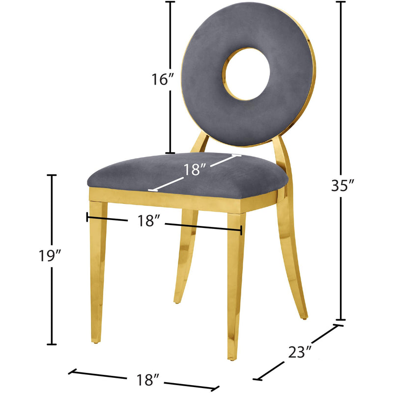 Meridian Carousel Grey Velvet Dining Chair IMAGE 7
