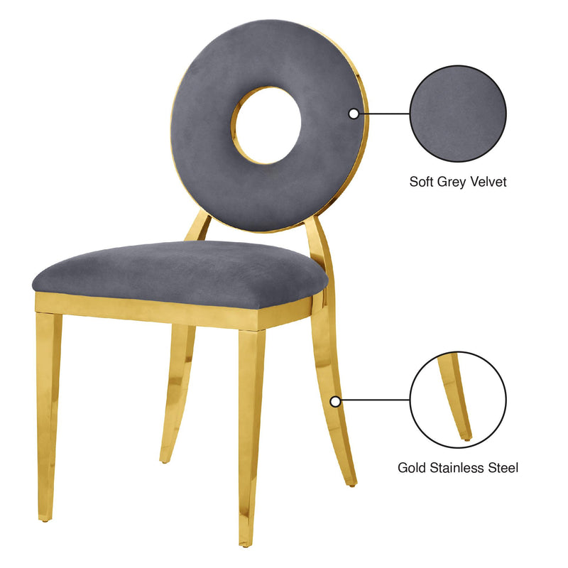 Meridian Carousel Grey Velvet Dining Chair IMAGE 8