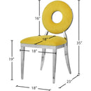 Meridian Carousel Yellow Velvet Dining Chair IMAGE 7
