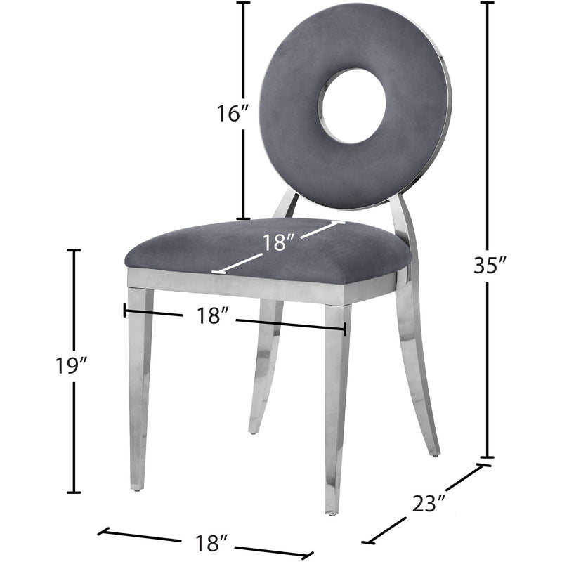 Meridian Carousel Grey Velvet Dining Chair IMAGE 7