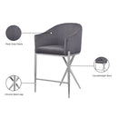 Meridian Xavier Grey Velvet Counter Stool IMAGE 8