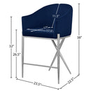 Meridian Xavier Navy Velvet Counter Stool IMAGE 7