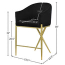 Meridian Xavier Black Velvet Counter Stool IMAGE 7