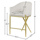 Meridian Xavier Cream Velvet Counter Stool IMAGE 7
