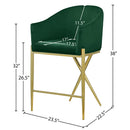 Meridian Xavier Green Velvet Counter Stool IMAGE 7