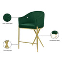 Meridian Xavier Green Velvet Counter Stool IMAGE 8