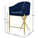 Meridian Xavier Navy Velvet Counter Stool IMAGE 7