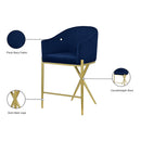 Meridian Xavier Navy Velvet Counter Stool IMAGE 8