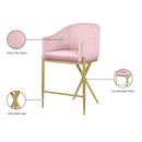 Meridian Xavier Pink Velvet Counter Stool IMAGE 8
