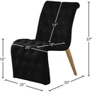 Meridian Curve Black Velvet Dining Chair IMAGE 7